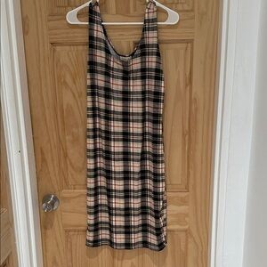 Love J Plaid Dress in Black and Cream